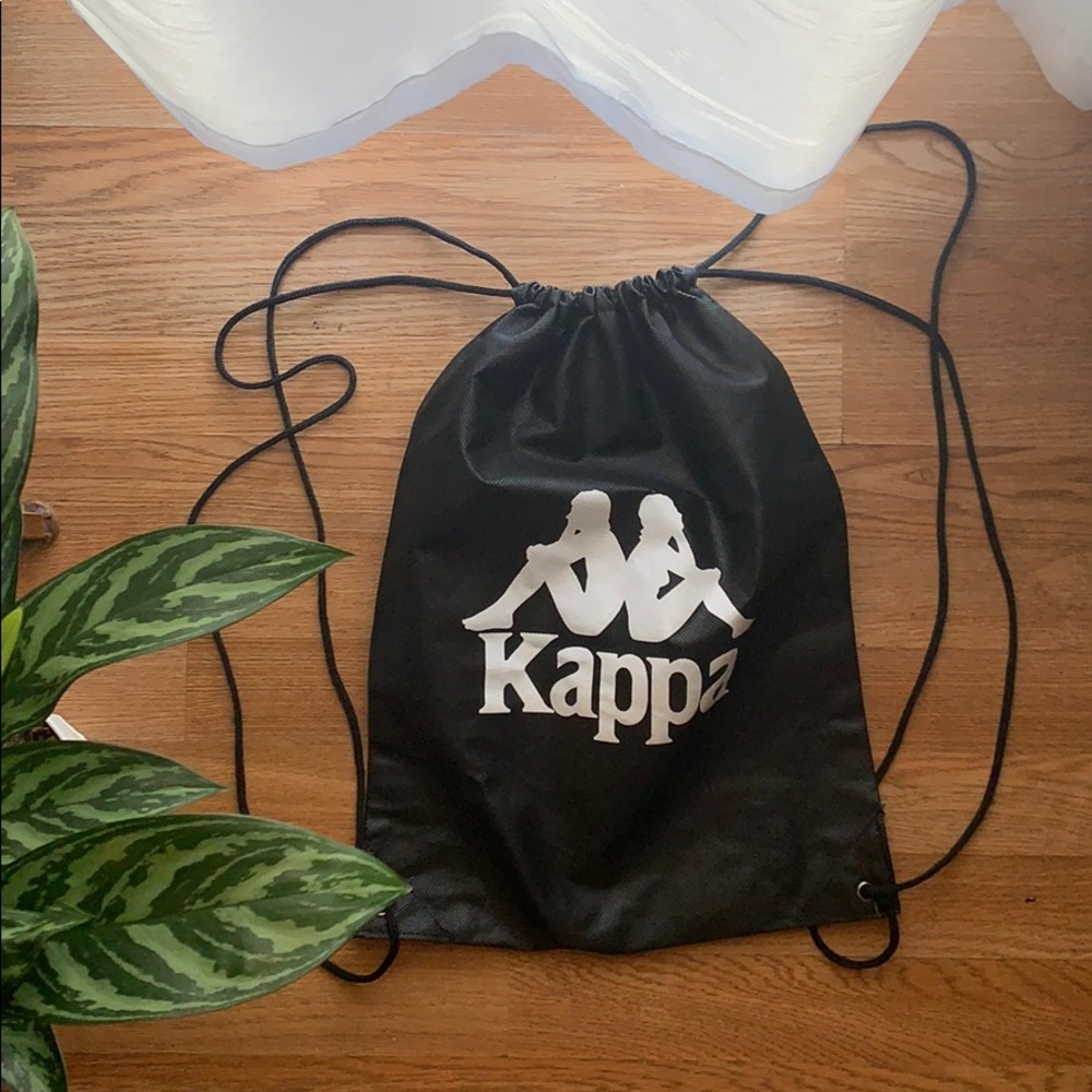 Kappa Active Black New Drawstring Bag / Gym Sack